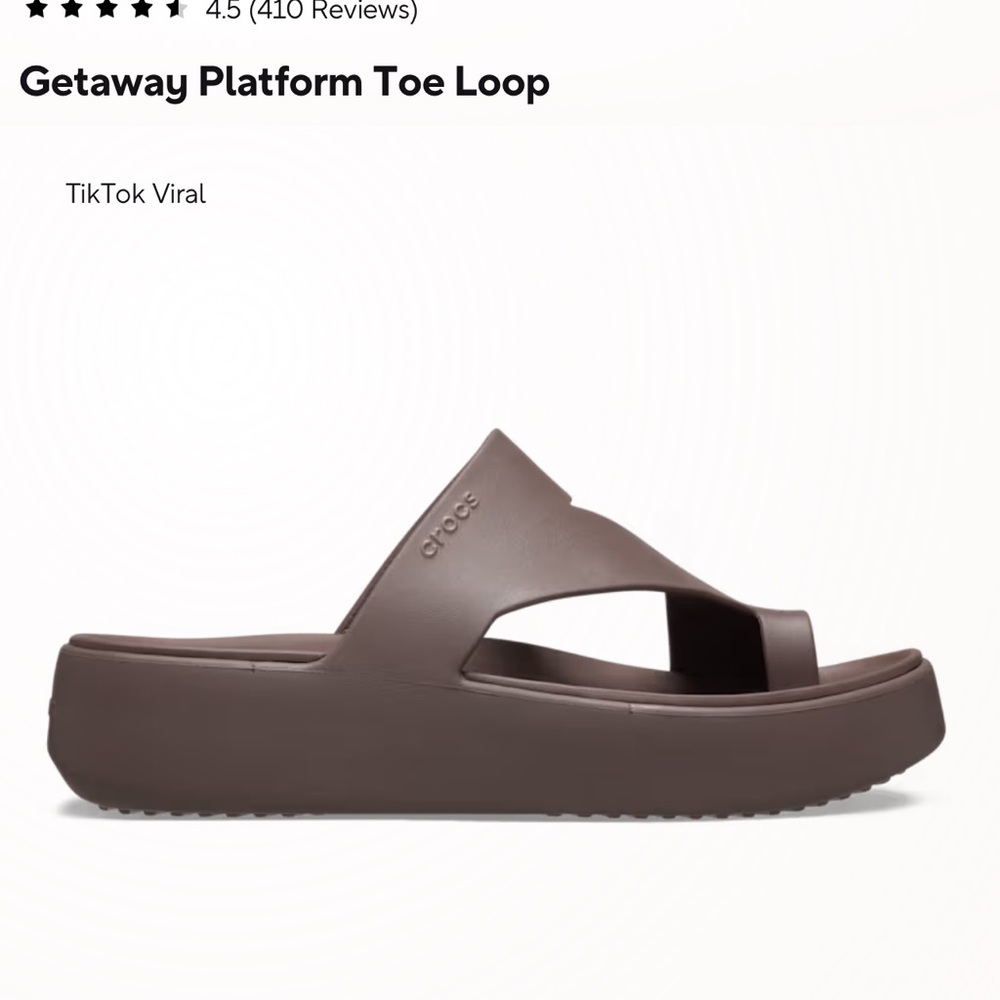 CROCS Getaway Platform Toe Loop Neutrals NWT - Tr… - image 2